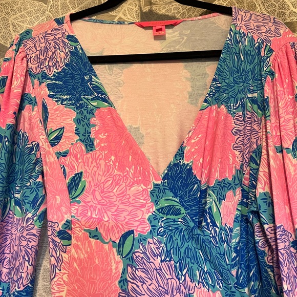COPY - Pice EVEN MORE REDUCED! Lily Pulitzer wrap dress size XL - Picture 3 of 5